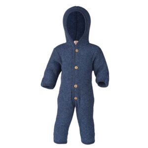 Tuta Outdoor in lana cotta con Cappuccio-Blu Navy ULTIMA TAGLIA 62/68cm!