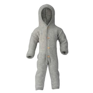 Tuta Outdoor in lana cotta con Cappuccio-Grigio Chiaro