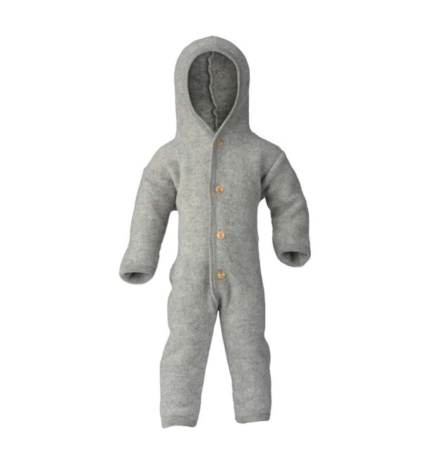 Tuta Outdoor in lana cotta con Cappuccio-Grigio Chiaro