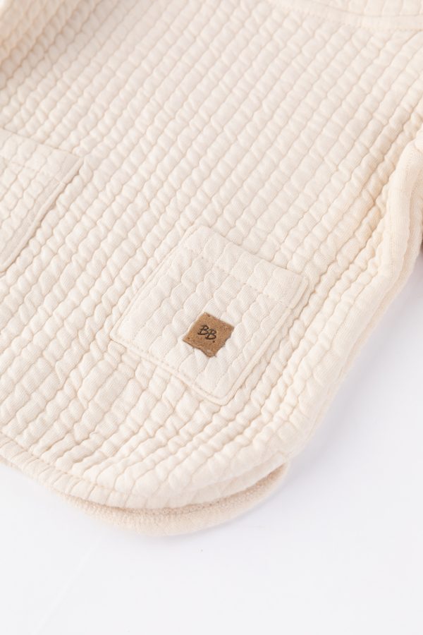 Maglia Poncho in bambù organico-Bianco Latte - immagine 2