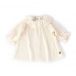 Camicia Blouse in bambù organico Volant Bimba-Bianco Latte