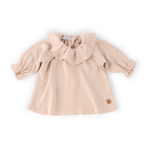Camicia Blouse in bambù organico Volant Bimba-ROSA Ultima taglia 36mesi!