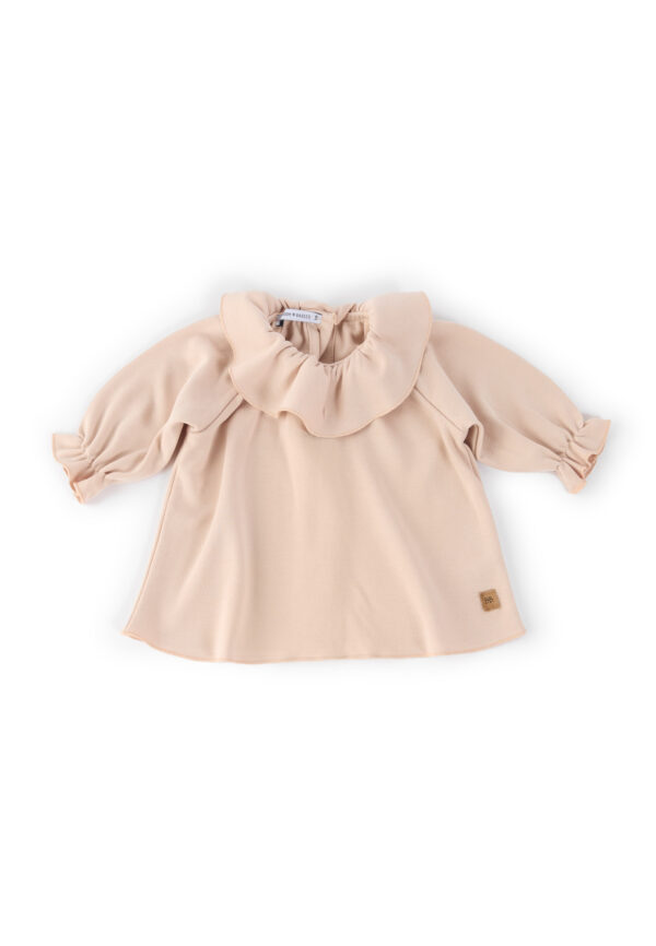 Camicia Blouse in bambù organico Volant Bimba-ROSA Ultima taglia 36mesi!