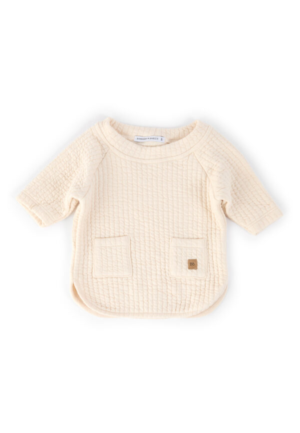 Maglia Poncho in bambù organico-Bianco Latte