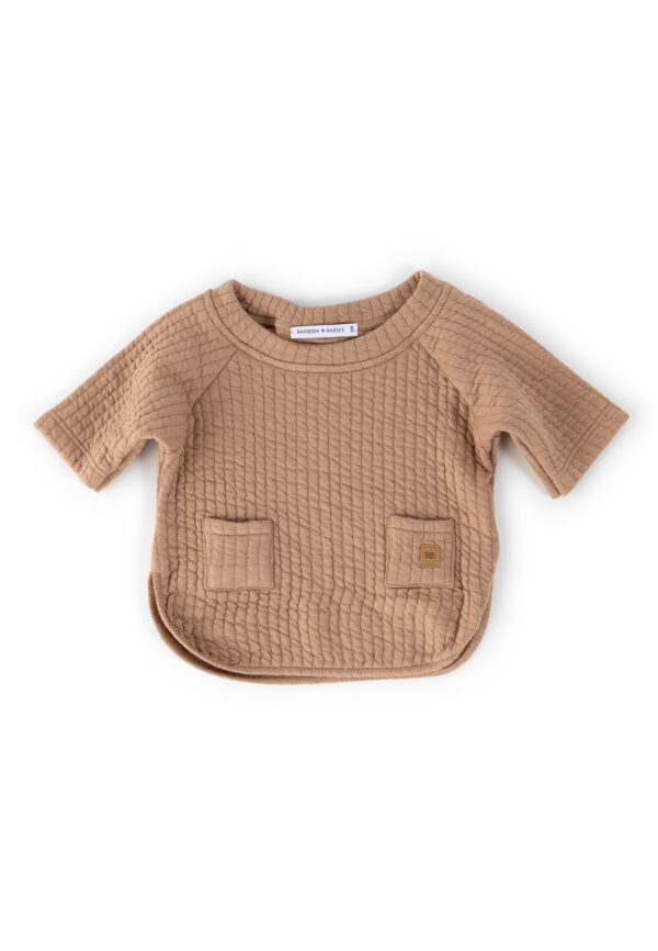 Maglia Poncho in bambù organico- Cammello