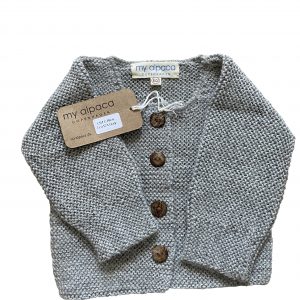 Cardigan in Baby Alpaca-Grigio chiaro