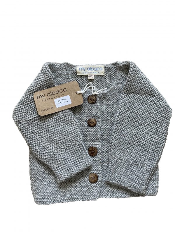 Cardigan in Baby Alpaca-Grigio chiaro