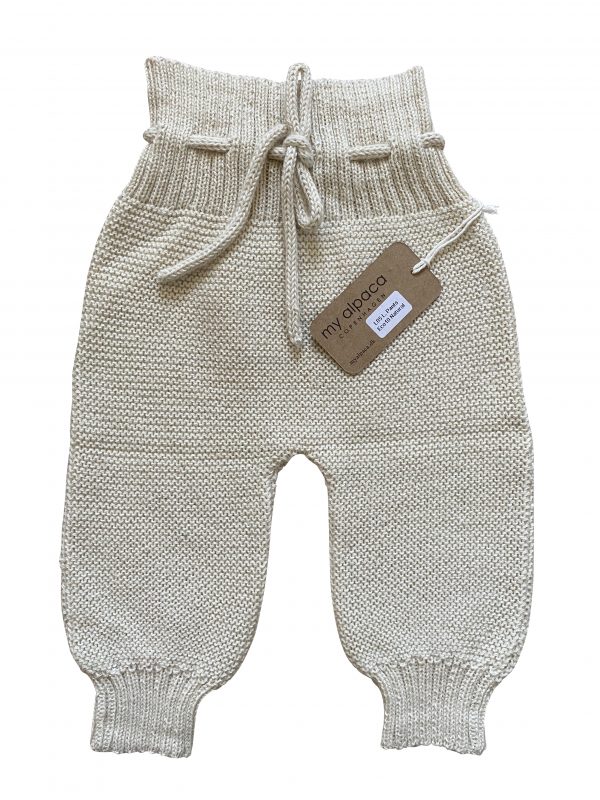 Pantaloni in Baby Alpaca-Bianco