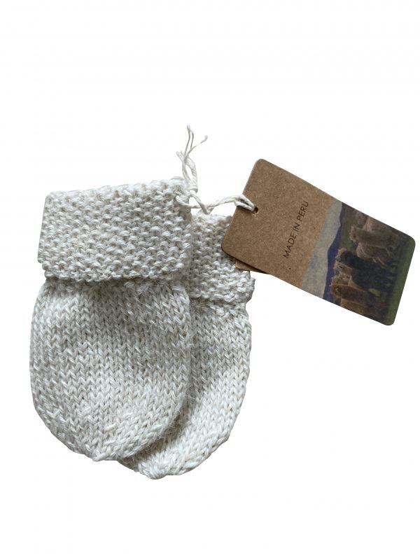 Guantini in Baby Alpaca 2/4mesi-Bianco