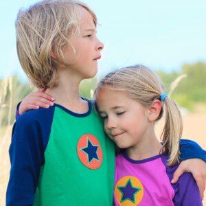 Maglia Manica Lunga in cotone organico-Rosso\Verde\Zafferano\Azzurro