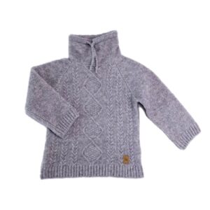 Maglioncino lavorato a maglia Trecce-Grigio Chiaro