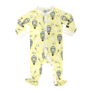 Tutina Neonato in cotone organico-Mongolfiere Vintage
