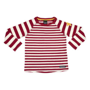 Maglia Manica Lunga in cotone organico-Stripes Rossa