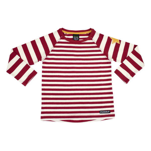 Maglia Manica Lunga in cotone organico-Stripes Rossa