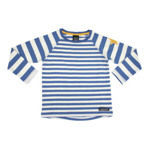 Maglia Manica Lunga in cotone organico-Stripes Azzurra