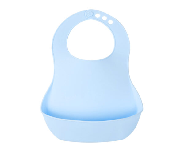 Bavaglino con tasca in plastica flessibile-Celeste