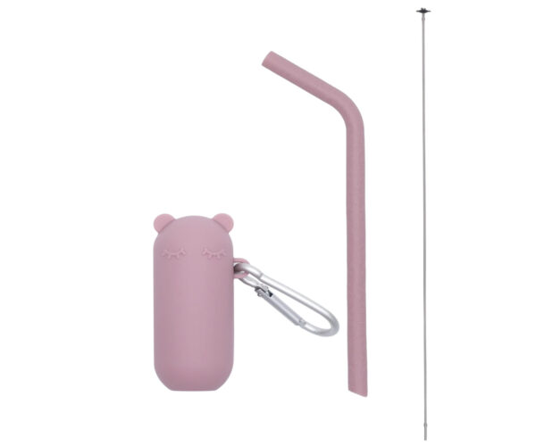 Set Porta Cannuccia in silicone-Lilla