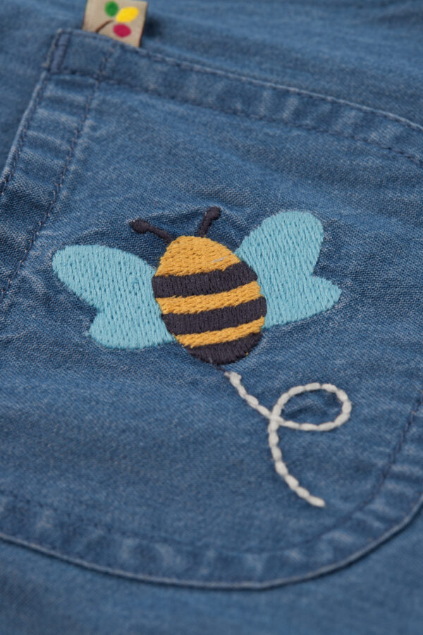 Salopette Jeans Reversibile ricamata 🐝 - immagine 3