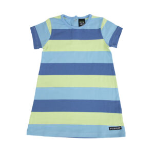 Abito a maniche corte in cotone organico-Righe Blu