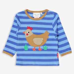 T-shirt interattiva Manica Lunga in cotone organico-Mamma Pollo e i suoi Pulcini 🐣 ULTIMA TAGLIA 3-6mesi!