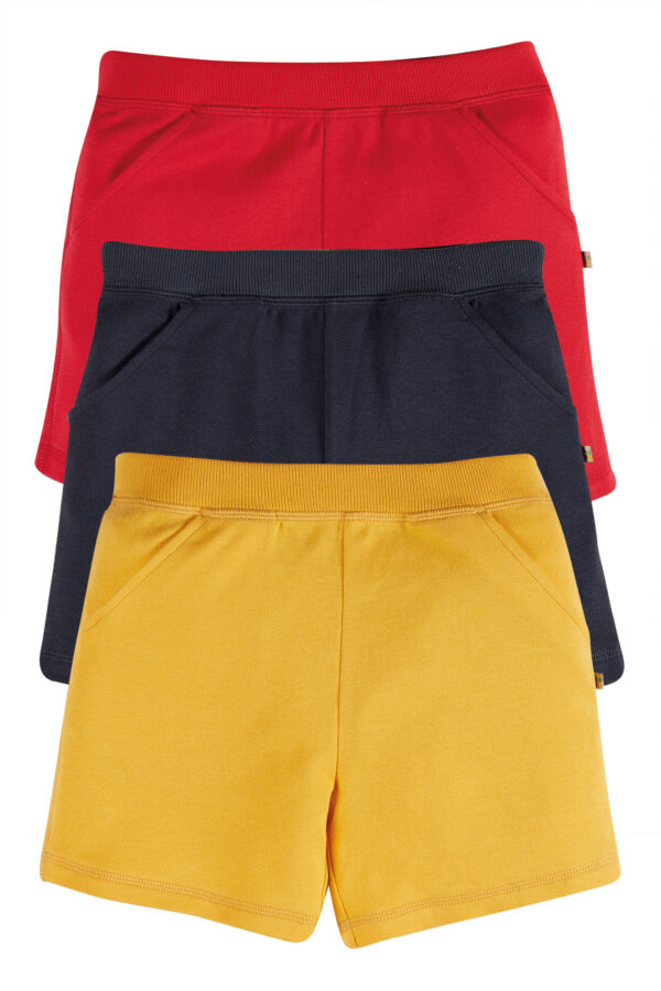 3Pack Shorts cotone organico-Giallo\Blu\Rosso