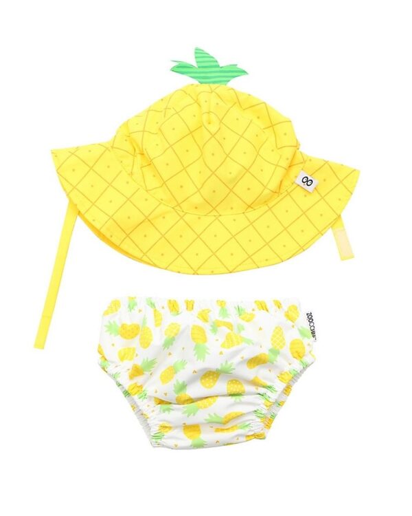 Set Baby Costumino Contenitivo+Cappellino Protezione UPF 50+ Ananas 🍍 - immagine 2