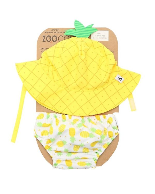 Set Baby Costumino Contenitivo+Cappellino Protezione UPF 50+ Ananas 🍍