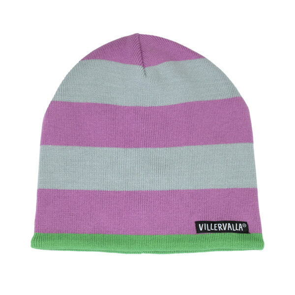 Cappello Beanie in calda maglia e pile-Fuchsia/Fossil