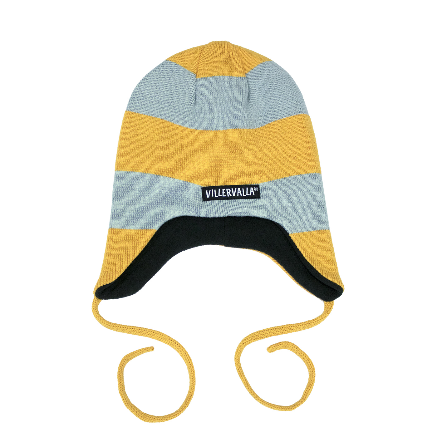 Cappello Baby in calda maglia e pile con lacci-Saffron/Fossil-ULTIMA TAGLIA 48/50!