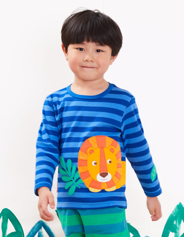 T-Shirt a manica lunga in cotone organico-Lion 🦁 - immagine 3