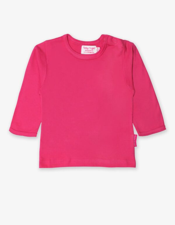 BASIC T-Shirt a manica lunga in cotone organico-Arancione/ Verde/ Fuchsia - immagine 5