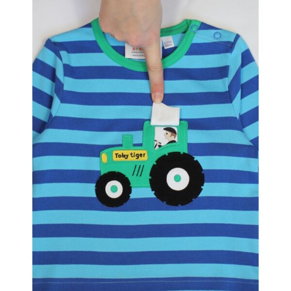 T-Shirt a manica lunga interattiva in cotone organico-Tractor 🚜(lift the flap) - immagine 3