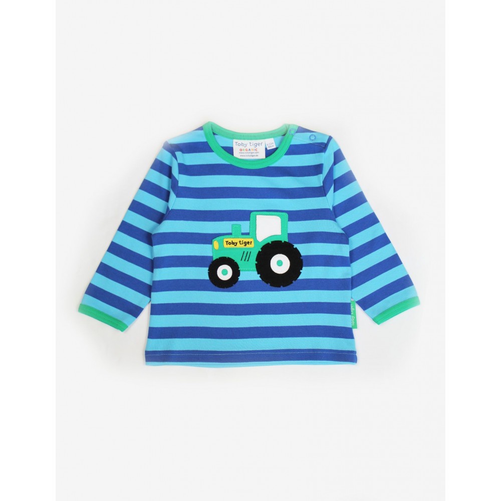 T-Shirt a manica lunga interattiva in cotone organico-Tractor 🚜(lift the flap)
