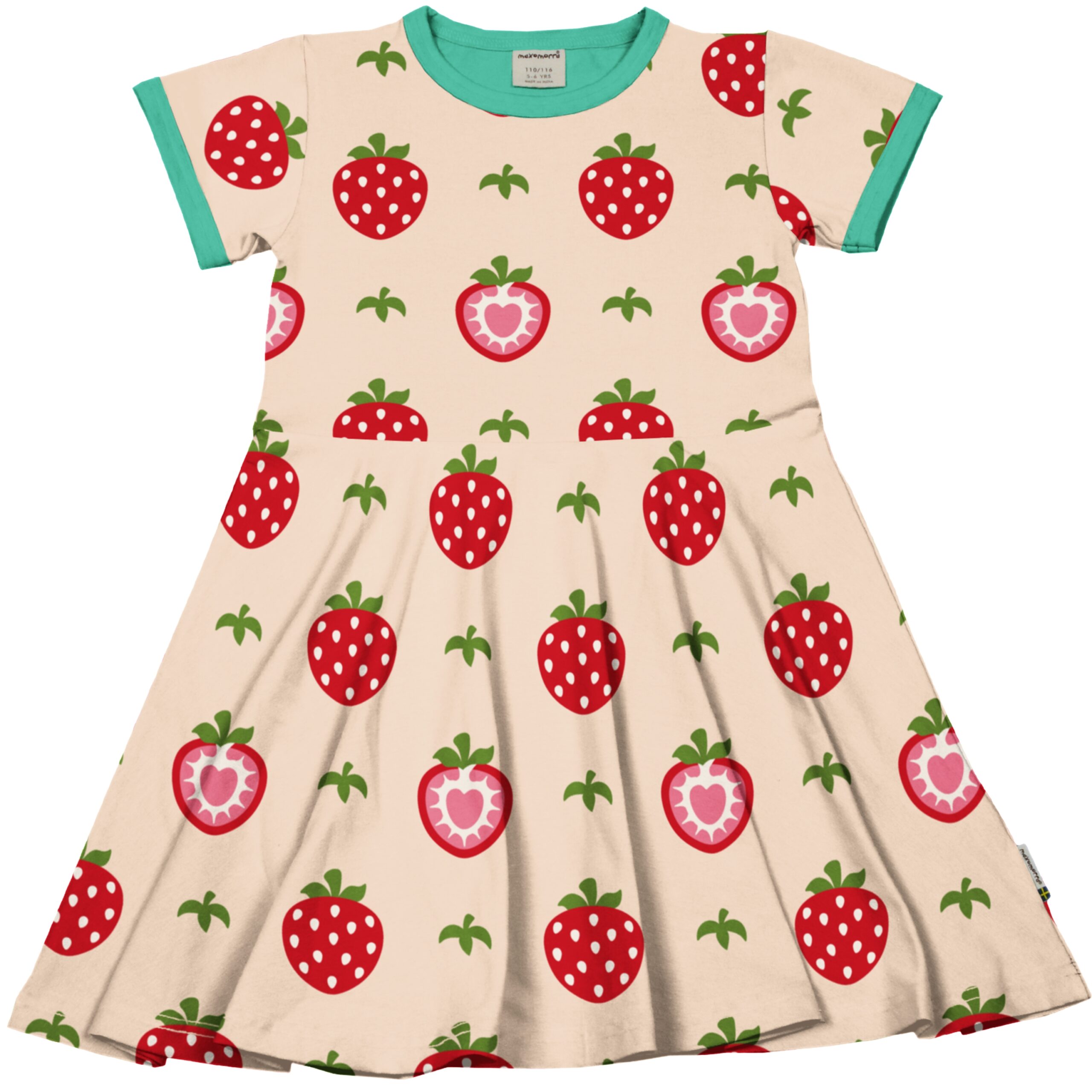 Abito a manica corta con gonna a ruota-STRAWBERRY 🍓
