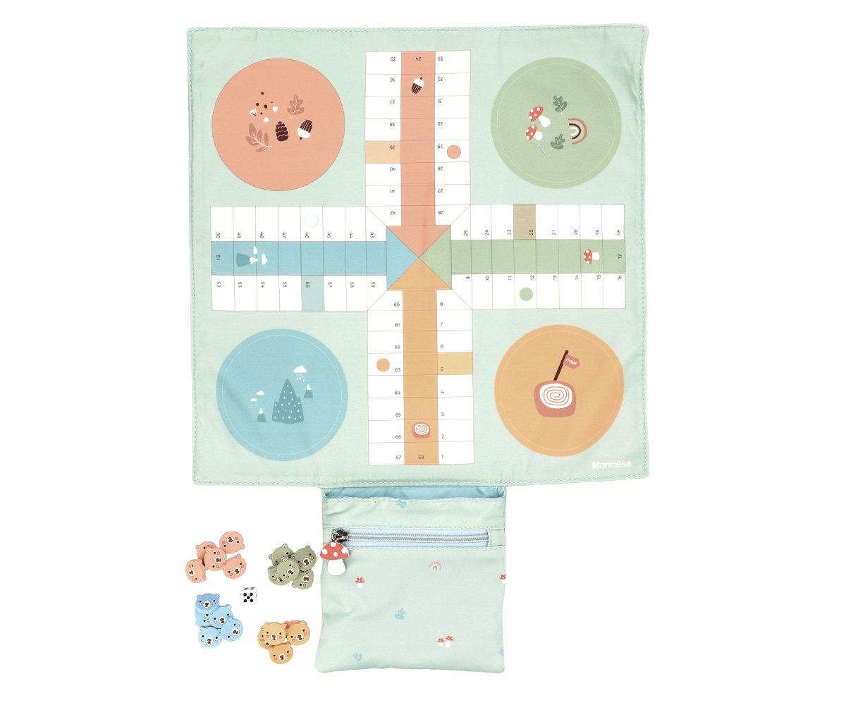 Gioco da viaggio in tessuto-Ludo Monneka