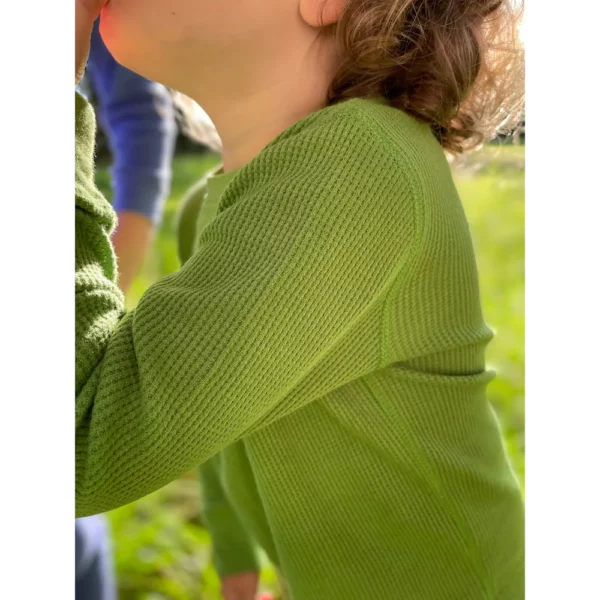 Set Waffle in cotone Pantalone e Maglia a maniche lunghe-Foliage 🍃 - immagine 2