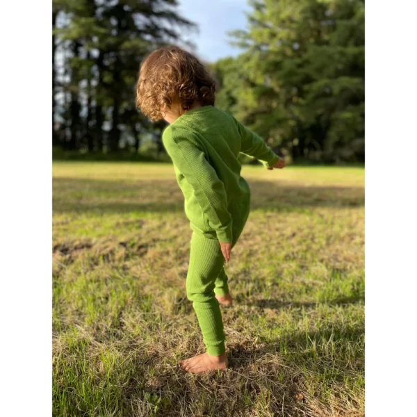 Set Waffle in cotone Pantalone e Maglia a maniche lunghe-Foliage 🍃 - immagine 4
