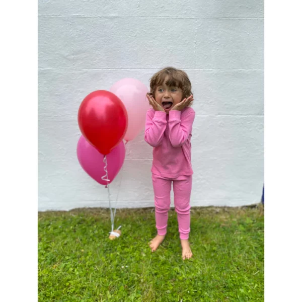Set Waffle in cotone Pantalone e Maglia a maniche lunghe-Bubble Gum - immagine 3