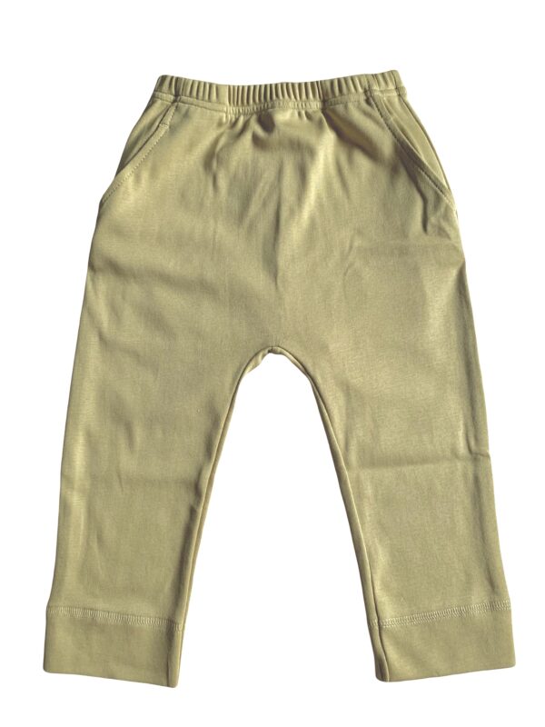 Pantaloni in cotone elasticizzato organico-Olive