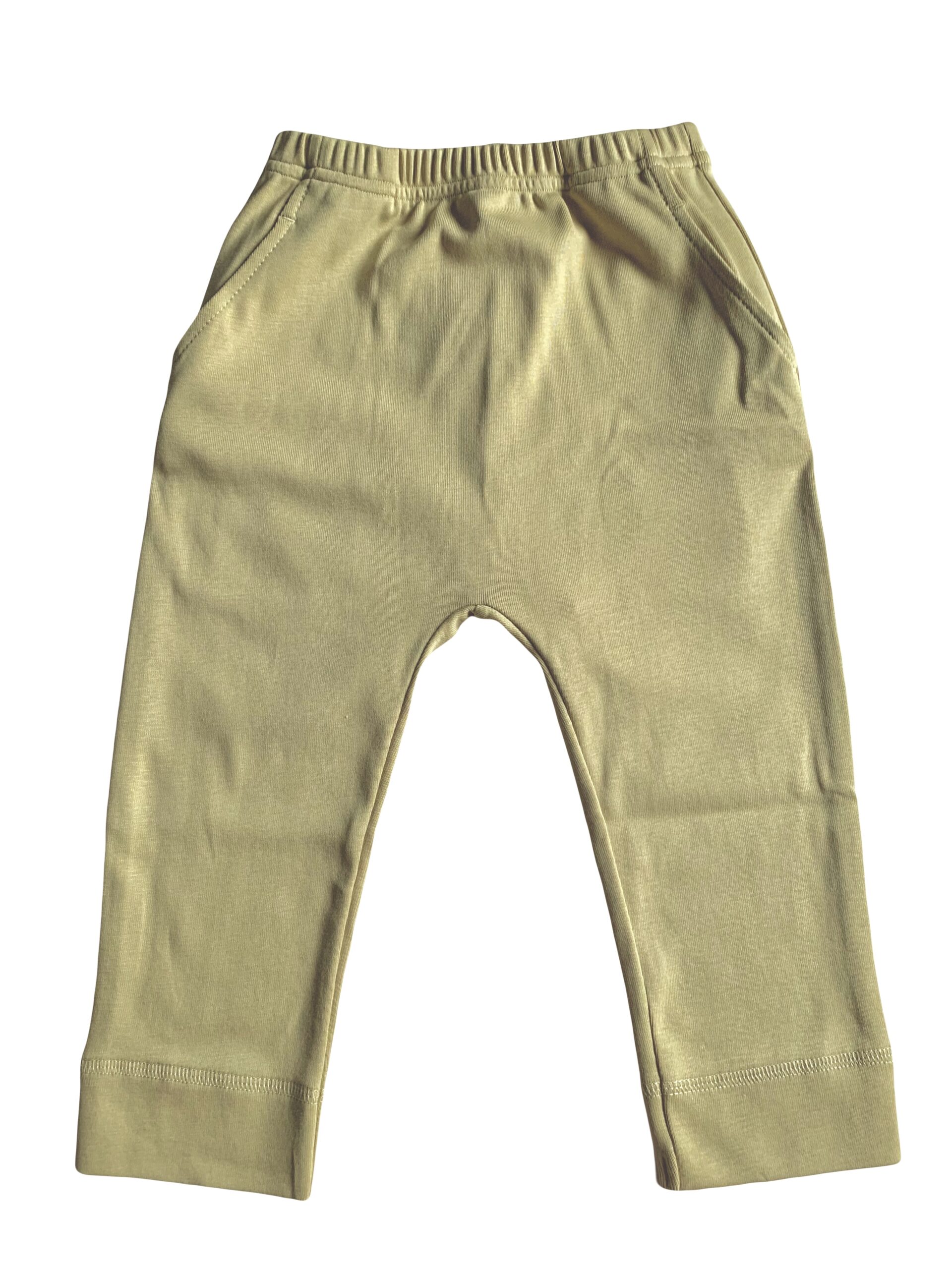 Pantaloni in cotone elasticizzato organico-Olive